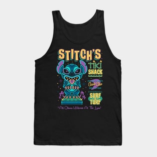 Stitch Tiki Shack - Creepy Cute - Vintage Retro Surf Vacation Tank Top